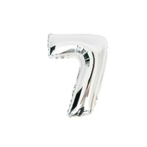 Number 7 Seven Silver Helium Air Balloon Party Engagement Birthday NWT 16"